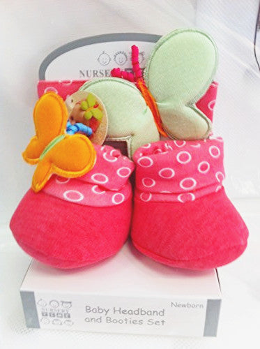 Newborn baby headband and booties set - hanrattycraftsgifts.co.uk