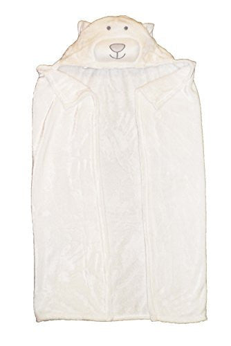 Supersoft Superior Quality Velour Baby Hooded Wrap - Cream Puppy Dog Design - hanrattycraftsgifts.co.uk