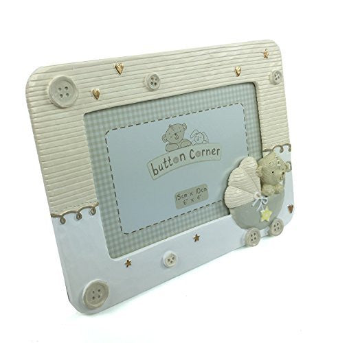 Baby Photo Frame Gift 6" x 4" With Pram Icon - hanrattycraftsgifts.co.uk