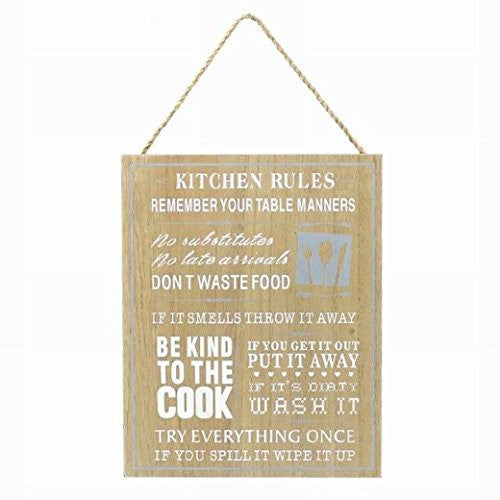Plaque - Wooden Kitchen Rules - hanrattycraftsgifts.co.uk