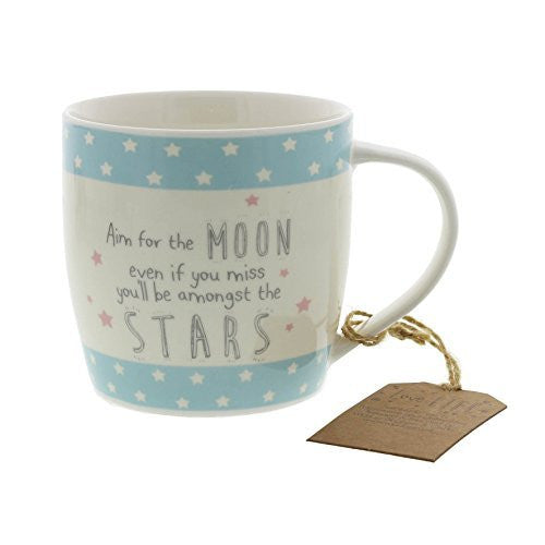 Novelty Tea Or Coffee Mug Gift For Her - Reach For the Moon - hanrattycraftsgifts.co.uk