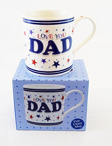 Love You Dad Fathers Day Daddy Birthday Tea Coffee Cup Mug Star Cute Mens Gift - hanrattycraftsgifts.co.uk