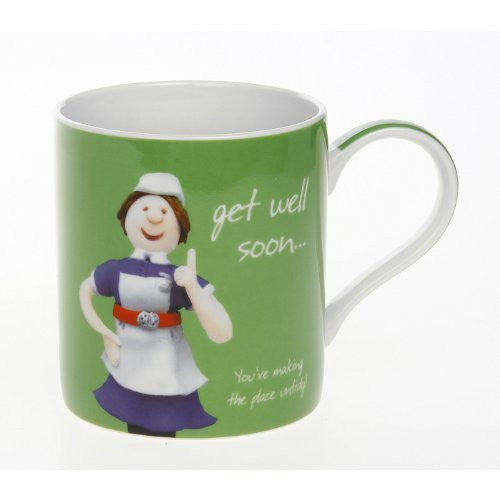 Lesser Pavey Mug en porcelaine Inscription "Get Well Soon Coffret cadeau Fun Animated Par Holy Mackerel - hanrattycraftsgifts.co.uk