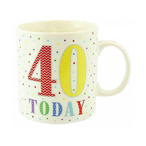 Milestone anniversaire - Tasses Porcelaine Fine '40 aujourd'hui' et cadeau - lp33522 - hanrattycraftsgifts.co.uk