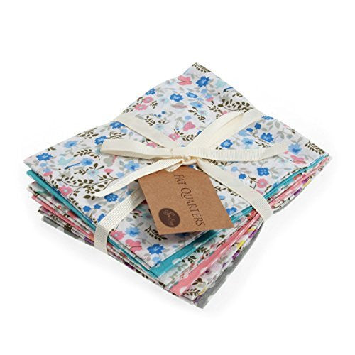 Fat Quarter Bundle: Cotton: 6 x 54cm x 45cm: Ditsy Butterfly - hanrattycraftsgifts.co.uk