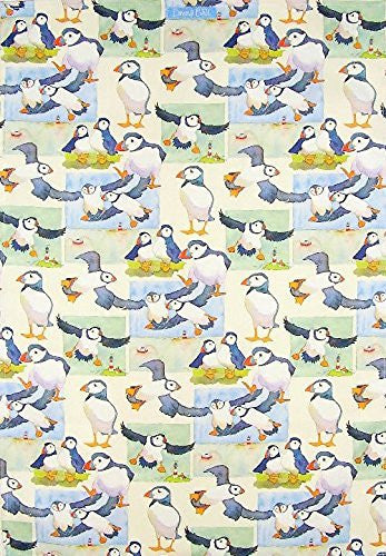 Puffin Birds Tea Towel - Emma Ball - hanrattycraftsgifts.co.uk