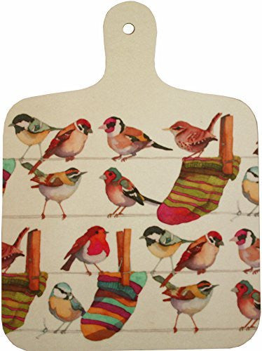 Mini Chopping Board - Garden Birds by Emma Ball - hanrattycraftsgifts.co.uk
