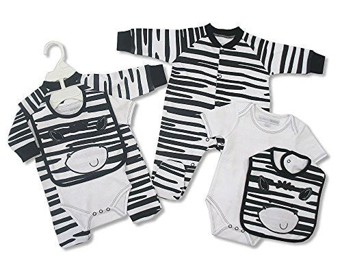 Baby 3pc cotton Zebra set by Nursery Time 0-3 months - hanrattycraftsgifts.co.uk