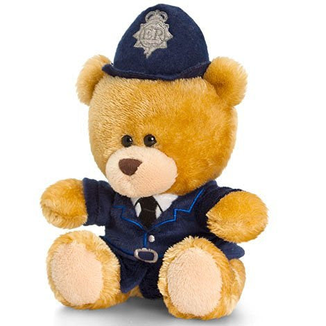 Keel Toys Pipp the policeman bear 14cm Beanie Cuddly Soft Toy Plush - hanrattycraftsgifts.co.uk