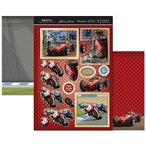 Sports & Leisure decoupage Set A4-Start Your Engines & Ready, Steady, Go - hanrattycraftsgifts.co.uk
