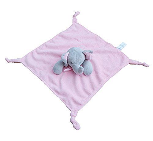 Gorgeous Pink Elephant Super soft Plush Velour Baby Comforter With Knotted Corners - hanrattycraftsgifts.co.uk