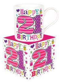 Birthday Female Gift Mug  (21st) - hanrattycraftsgifts.co.uk