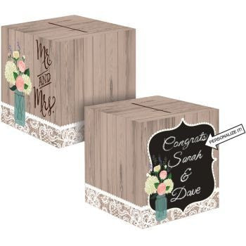 Rustic Wedding Card Box - Vintage Style Wedding - Receiving Box - hanrattycraftsgifts.co.uk