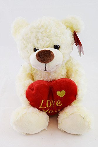Teddy Bear Hold Love You Heart Cream Soft Cuddly Gift Toy 12" - hanrattycraftsgifts.co.uk