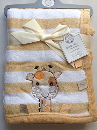 Beautiful Very Soft for Baby/Children's Blanket small beige yellow giraffe applique 75 x 100 cm - hanrattycraftsgifts.co.uk
