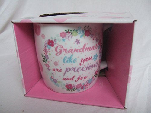 "Grandma's Like You Are Precious & Few" Bright Floral Sentimental Mug with Presentation Box - hanrattycraftsgifts.co.uk
