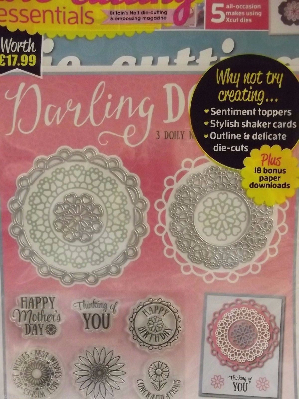Die Cutting Essentials Magazine Issue 21 March 2017- Doilies nesting dies&stamp - hanrattycraftsgifts.co.uk