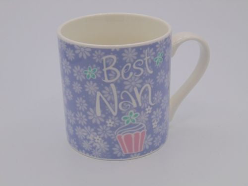 Fine China Mug "Best Nan" - Lilac - Lovely Gift - hanrattycraftsgifts.co.uk