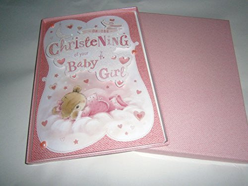 on your christening of your baby girl boxed card - hanrattycraftsgifts.co.uk