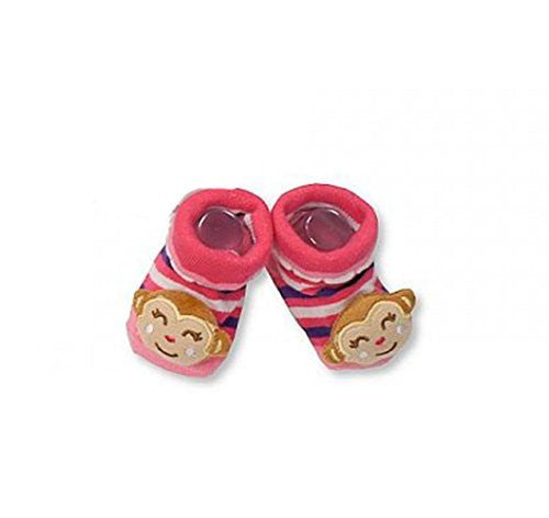 Bambina Cute Animale 3d Sonaglio Calzini Taglia 0 - 3 mesi rosa Pink Monkey 0-3 mesi - hanrattycraftsgifts.co.uk
