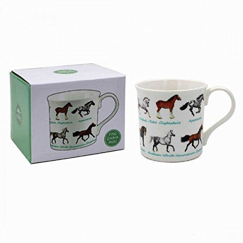 Horses Bone China Mug Gift Boxed - hanrattycraftsgifts.co.uk