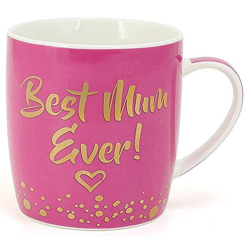 Best Mum Ever Bubbly Pink Mug - hanrattycraftsgifts.co.uk