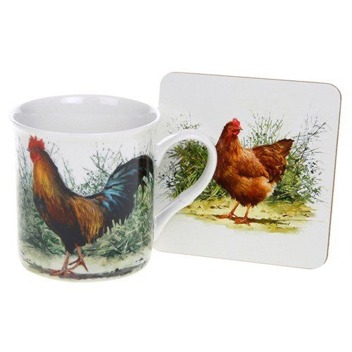 macneil cockerel& hen mug coaster set - hanrattycraftsgifts.co.uk