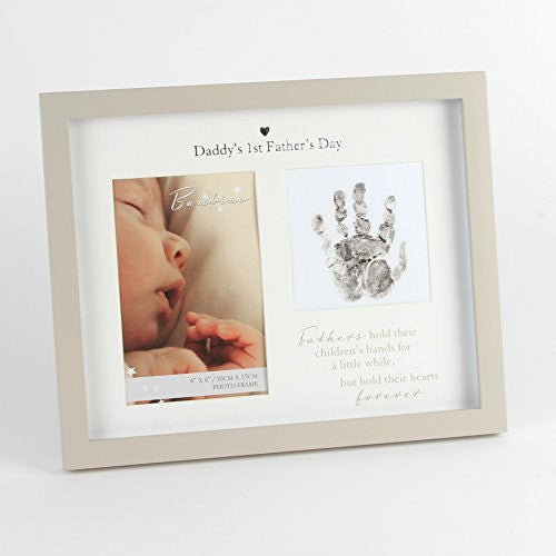Daddys 1st Fathers Day First Fathers Day Photo Frame and Hand print Gift - hanrattycraftsgifts.co.uk