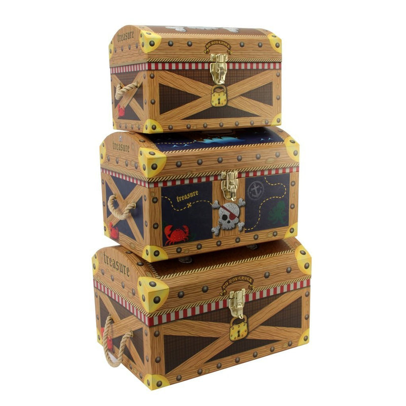 tri costal domed storage trunks pirate 3 trunks - hanrattycraftsgifts.co.uk