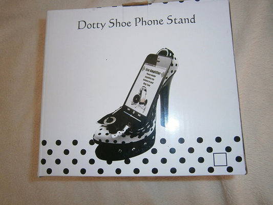 dotty shoe phone stand polka dot  red - hanrattycraftsgifts.co.uk