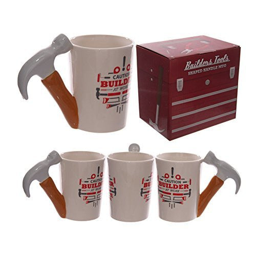 Funky Hammer Shaped Handle Ceramic Mug PDS - hanrattycraftsgifts.co.uk