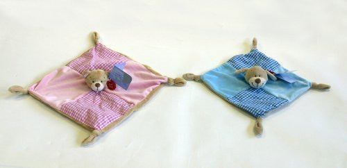 Babys First BEAR Blanket (PINK) 28cm - hanrattycraftsgifts.co.uk