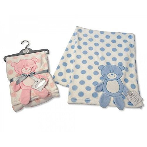 Baby Wrap with Large Teddy Applique pink - hanrattycraftsgifts.co.uk