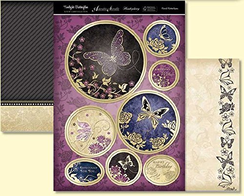 hunkydory twilight butterflies luxury topper set floral flutterbyes - hanrattycraftsgifts.co.uk