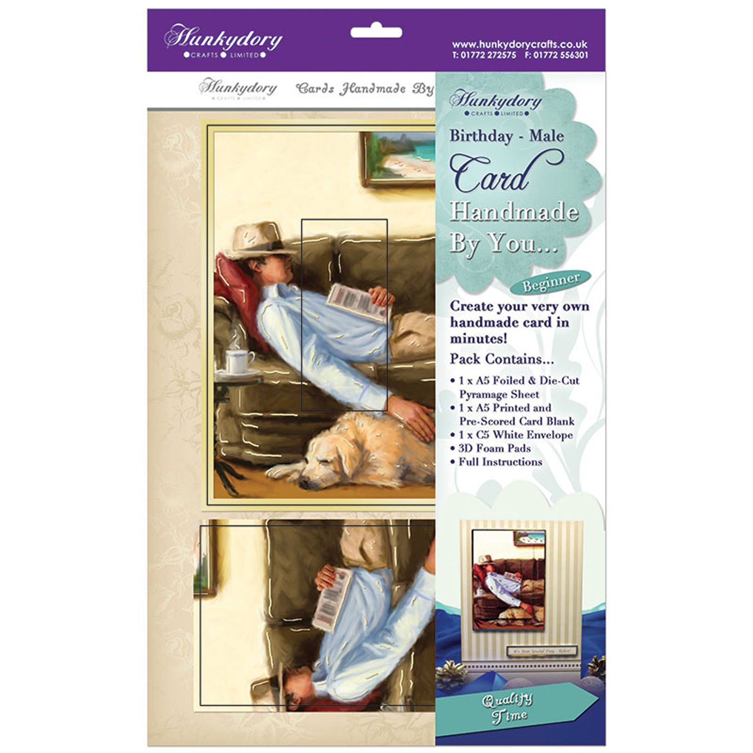 hunkydory handmade by you card kit quality time birthday-male - hanrattycraftsgifts.co.uk