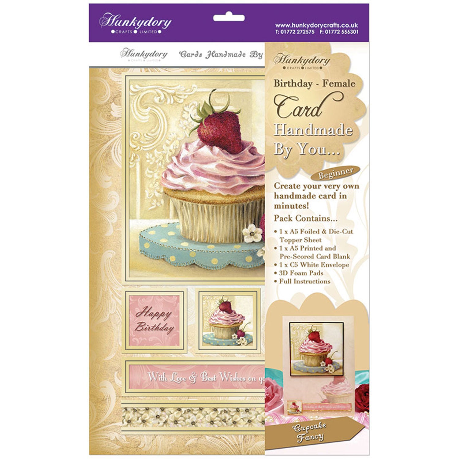 hunkydory handmade by you card kit cupcake fancy birthday female - hanrattycraftsgifts.co.uk