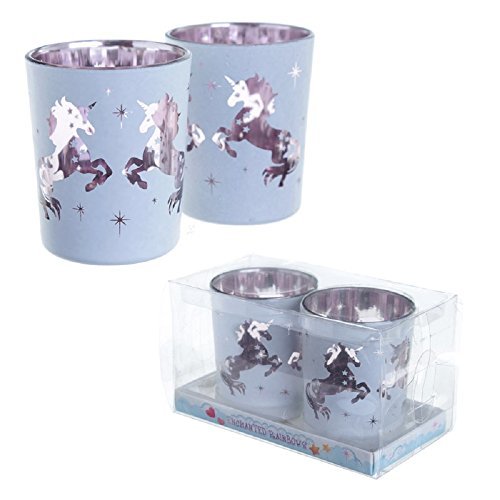 Set Of 2 Metallic Unicorn Tealight Holders - hanrattycraftsgifts.co.uk