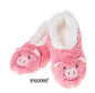 Childrens Animal  Sherpa Fleece Fluffy Slippers (1-2 UK MEDIUM, PINK PIG) - hanrattycraftsgifts.co.uk