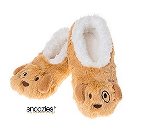 Childrens Animal Snoozies Soft Sherpa Fleece Fluffy  (12-13 UK SMALL, LT BROWN PUP) - hanrattycraftsgifts.co.uk
