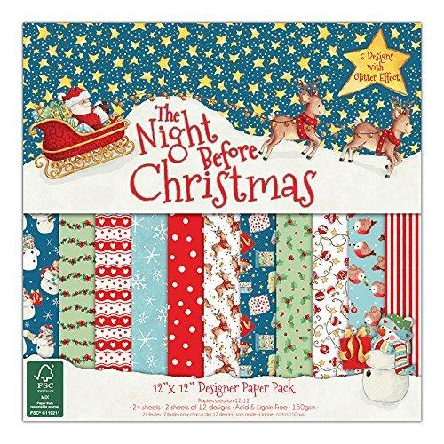 Helz Cuppleditch 12 x 12-Inch FSC "The Night Before Christmas" Paper Pack - hanrattycraftsgifts.co.uk