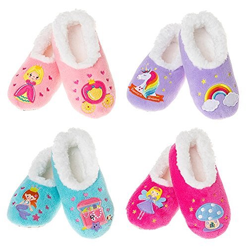 Girls Snoozies Various Fairy Tale Kids  (LARGE GIRLS UK 2-3, DK PINK FAIRY) - hanrattycraftsgifts.co.uk