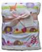 Baby Girls Cute White Pink and Multi-coloured Animals Mink Fleece Wrap Blanket - hanrattycraftsgifts.co.uk