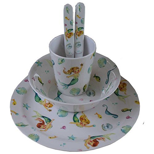 TODDLERS MERMAID PRINT MELAMINE SET - hanrattycraftsgifts.co.uk