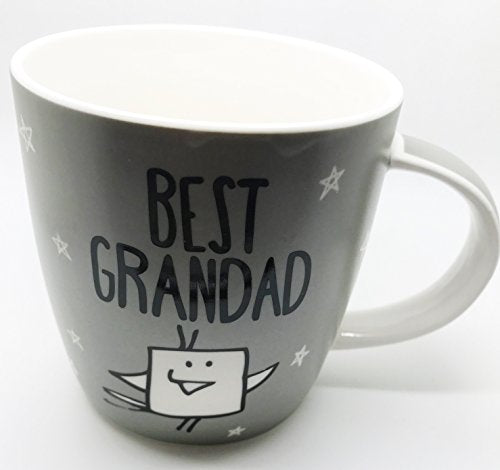 Eggcellent "Best Grandad" Silver Coloured Ceramic Gift Mug - hanrattycraftsgifts.co.uk