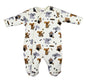 BABYTOWN Baby Girls Boys Padded Pramsuit Sleepsuit Coat Printed r Dog - hanrattycraftsgifts.co.uk