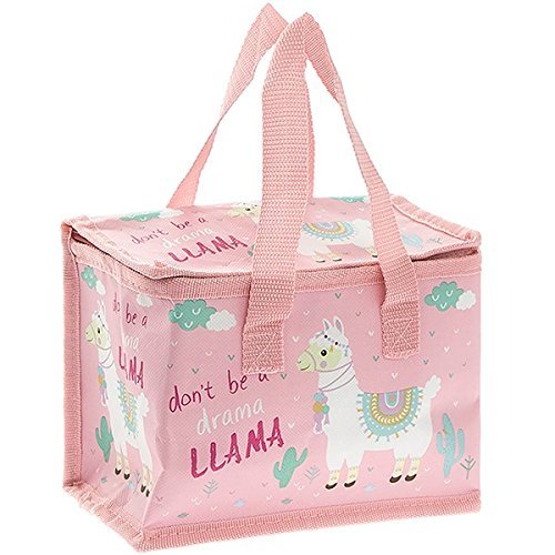Llama Lunch Bag, Don't be a Drama Llama, Insulated Bag with Foil Lining, Zip Fastening and Carry Handles, - hanrattycraftsgifts.co.uk