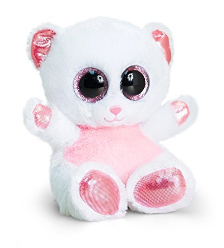 Keel Toys 15cm Animotsu Pink & White Bear - hanrattycraftsgifts.co.uk