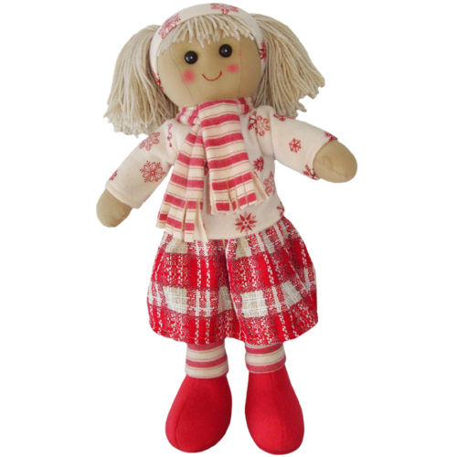 Powell Craft Large Rag Doll with Hat & Scarf- 40cm - hanrattycraftsgifts.co.uk