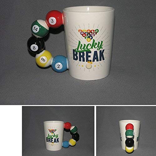 Pool Balls Shaped Handle Ceramic Mug - hanrattycraftsgifts.co.uk