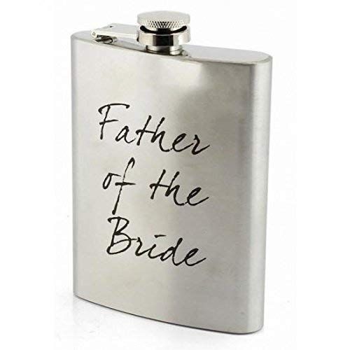 "Father of the Groom" Silver Aluminium Keepsake Hip Flask - Wedding Favour - hanrattycraftsgifts.co.uk